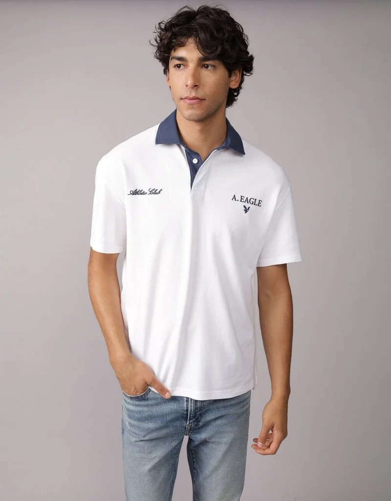 American Eagle AE Graphic Polo Shirt